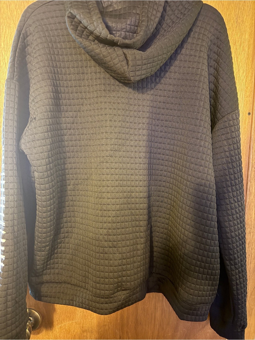 Black 'Game Day' Waffle-Knit Hoodie with Football Graphic Size XL BNWOT - Picture 5 of 7